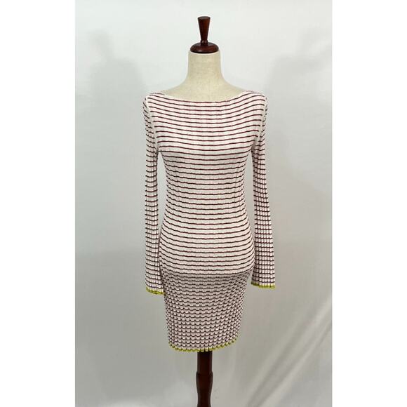 GUEST IN RESIDENCE Sz S Small Red White Stripe Ribbed Dress - Picture 8 of 10
